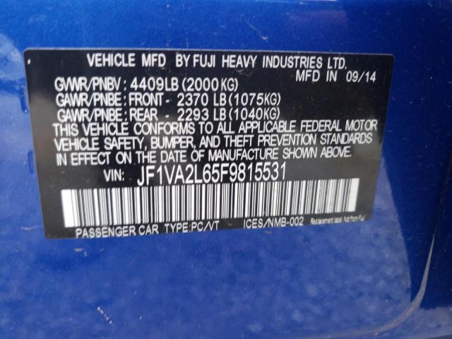 Photo 11 VIN: JF1VA2L65F9815531 - SUBARU WRX 