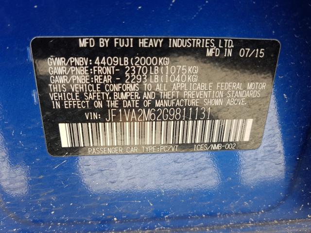 Photo 9 VIN: JF1VA2M62G9811131 - SUBARU WRX STI 