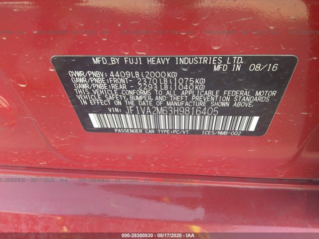 Photo 8 VIN: JF1VA2M63H9816405 - SUBARU WRX 