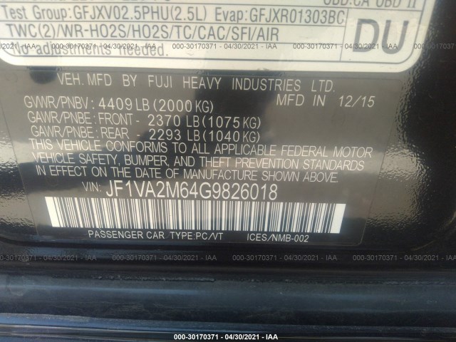 Photo 8 VIN: JF1VA2M64G9826018 - SUBARU WRX STI 