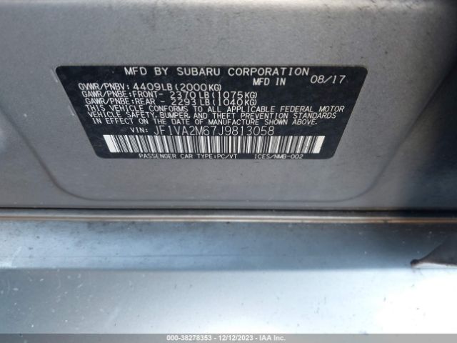 Photo 8 VIN: JF1VA2M67J9813058 - SUBARU WRX 