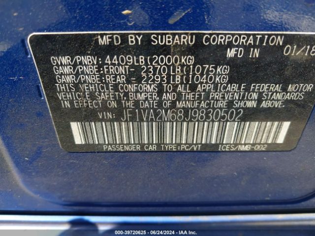 Photo 8 VIN: JF1VA2M68J9830502 - SUBARU WRX 