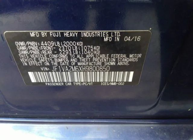 Photo 8 VIN: JF1VA2M6XH9800850 - SUBARU WRX 