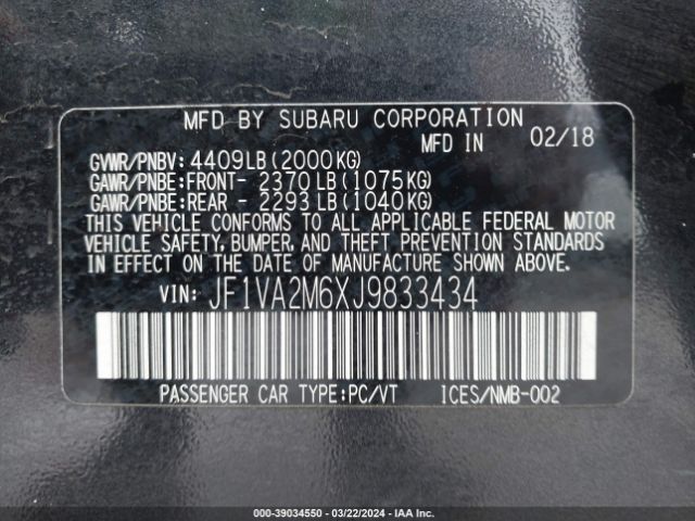 Photo 8 VIN: JF1VA2M6XJ9833434 - SUBARU WRX STI 