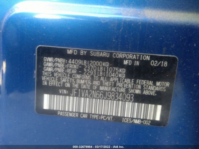 Photo 8 VIN: JF1VA2N66J9834093 - SUBARU WRX 