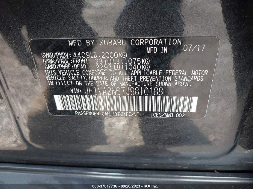 Photo 8 VIN: JF1VA2N67J9810188 - SUBARU WRX 