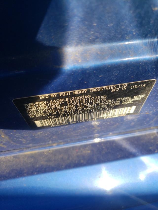 Photo 9 VIN: JF1VA2P6XF9805362 - SUBARU WRX STI 