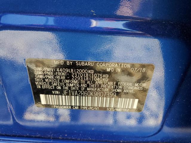 Photo 11 VIN: JF1VA2R60K9807399 - SUBARU WRX STI 