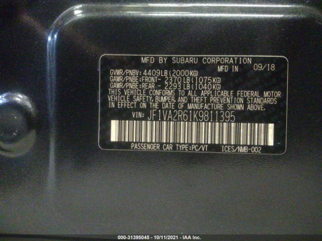 Photo 8 VIN: JF1VA2R61K9811395 - SUBARU WRX 