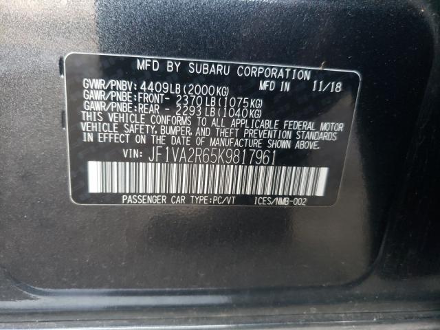 Photo 9 VIN: JF1VA2R65K9817961 - SUBARU WRX 