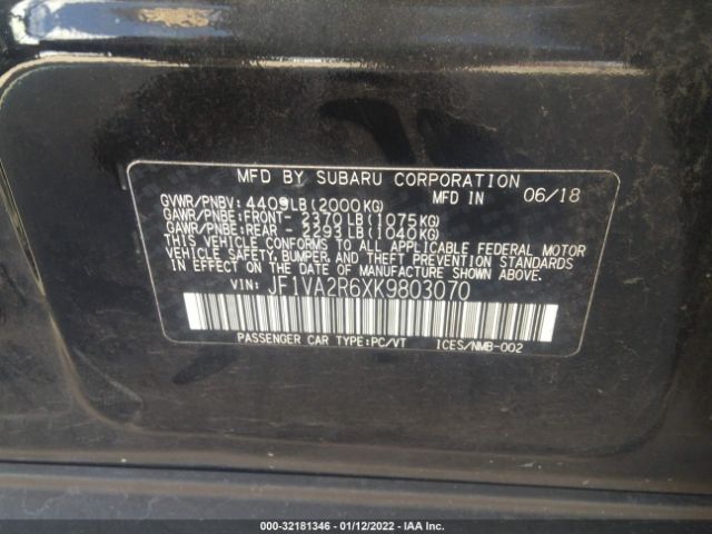 Photo 8 VIN: JF1VA2R6XK9803070 - SUBARU WRX 