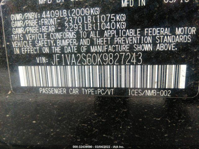 Photo 8 VIN: JF1VA2S60K9827243 - SUBARU WRX 