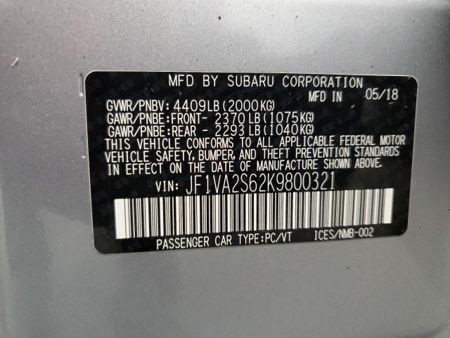 Photo 12 VIN: JF1VA2S62K9800321 - SUBARU WRX 