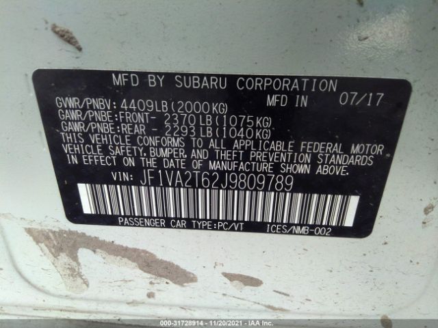 Photo 8 VIN: JF1VA2T62J9809789 - SUBARU WRX 