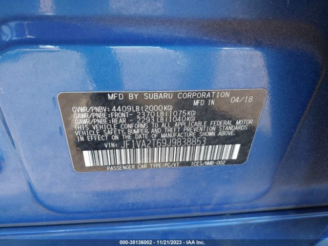 Photo 8 VIN: JF1VA2T69J9838853 - SUBARU WRX 