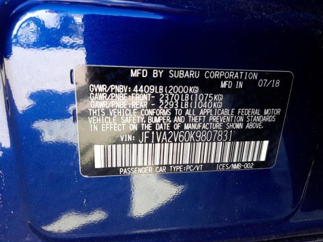 Photo 11 VIN: JF1VA2V60K9807831 - SUBARU WRX STI LI 