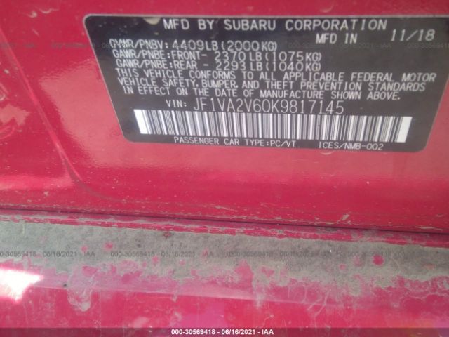 Photo 8 VIN: JF1VA2V60K9817145 - SUBARU WRX 