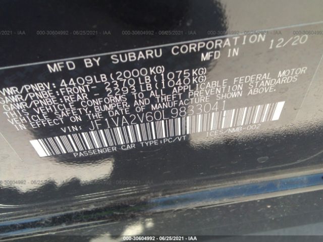 Photo 8 VIN: JF1VA2V60L9833041 - SUBARU WRX STI LI 