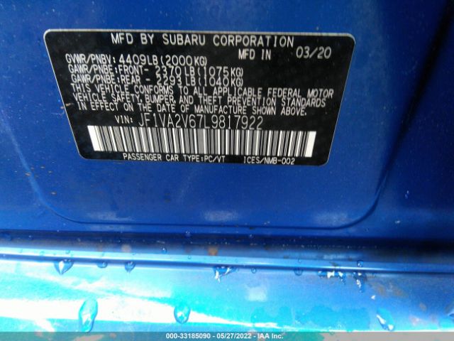 Photo 8 VIN: JF1VA2V67L9817922 - SUBARU WRX 