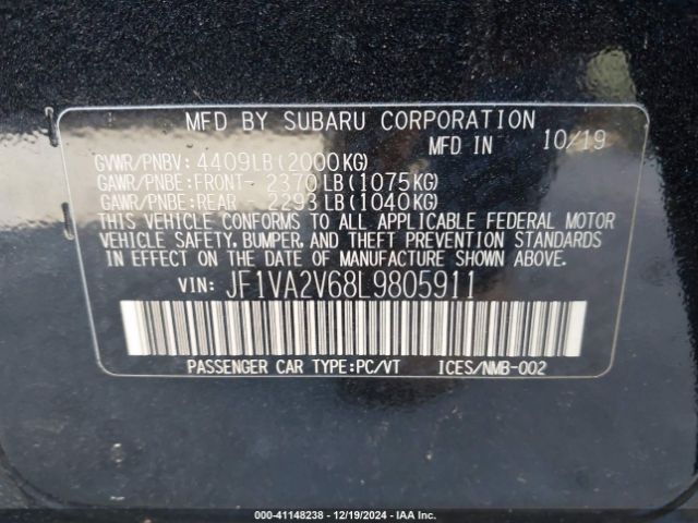 Photo 8 VIN: JF1VA2V68L9805911 - SUBARU WRX 