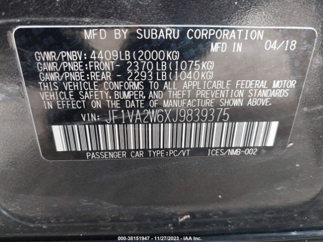 Photo 8 VIN: JF1VA2W6XJ9839375 - SUBARU WRX 