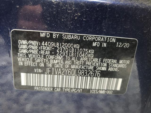 Photo 9 VIN: JF1VA2Y60L9832676 - SUBARU WRX STI LI 