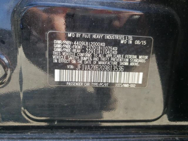 Photo 11 VIN: JF1VA2Y62G9813536 - SUBARU WRX STI LI 