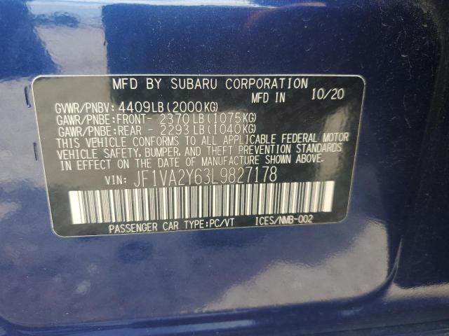 Photo 11 VIN: JF1VA2Y63L9827178 - SUBARU WRX STI LI 