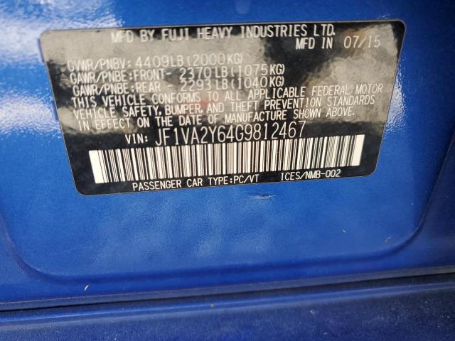 Photo 12 VIN: JF1VA2Y64G9812467 - SUBARU WRX STI LI 