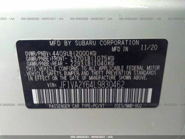 Photo 8 VIN: JF1VA2Y64L9830462 - SUBARU WRX 