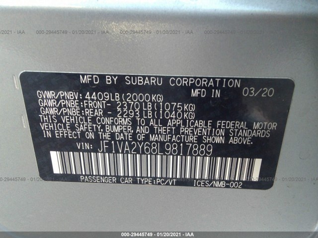 Photo 8 VIN: JF1VA2Y68L9817889 - SUBARU WRX 