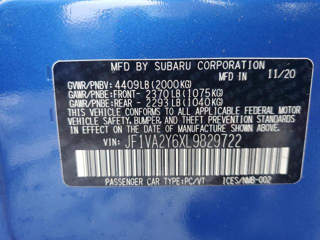 Photo 11 VIN: JF1VA2Y6XL9829722 - SUBARU WRX STI LI 