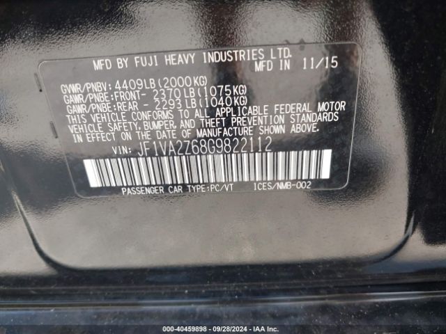 Photo 8 VIN: JF1VA2Z68G9822112 - SUBARU WRX 