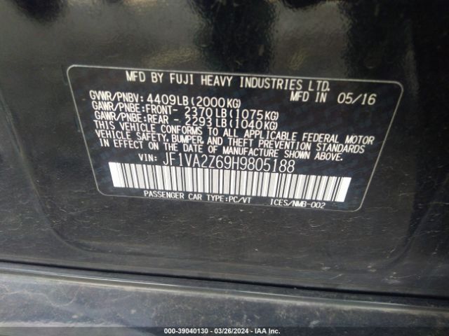 Photo 8 VIN: JF1VA2Z69H9805188 - SUBARU WRX STI 