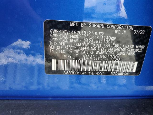 Photo 12 VIN: JF1VBAA61P9813996 - SUBARU WRX 