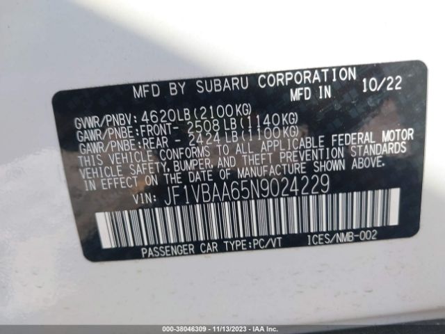 Photo 8 VIN: JF1VBAA65N9024229 - SUBARU WRX 