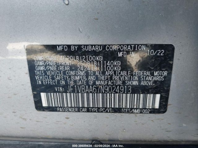 Photo 8 VIN: JF1VBAA67N9024913 - SUBARU WRX 