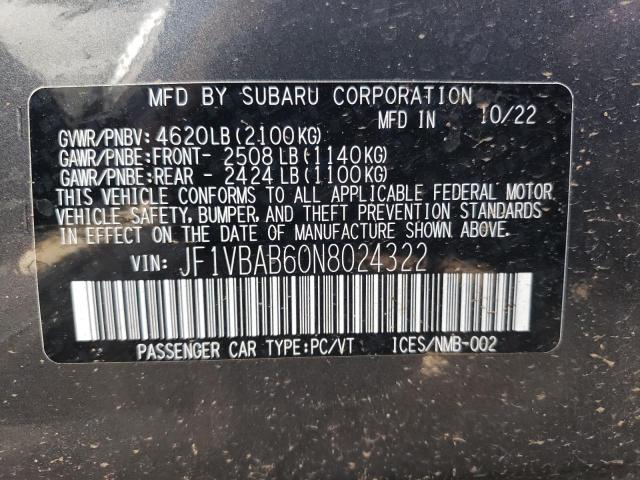 Photo 11 VIN: JF1VBAB60N8024322 - SUBARU WRX 