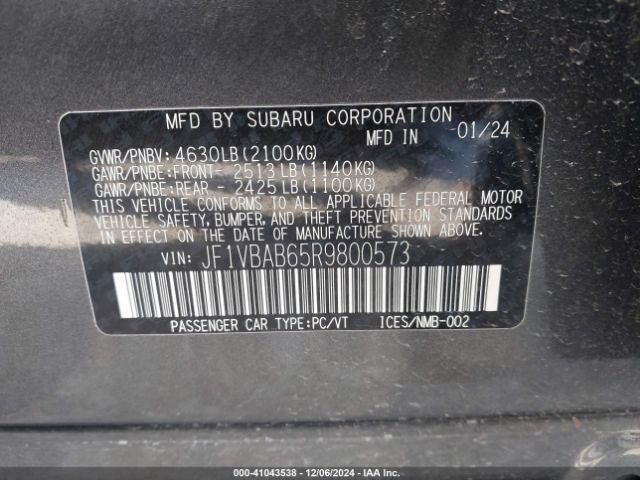 Photo 8 VIN: JF1VBAB65R9800573 - SUBARU WRX 