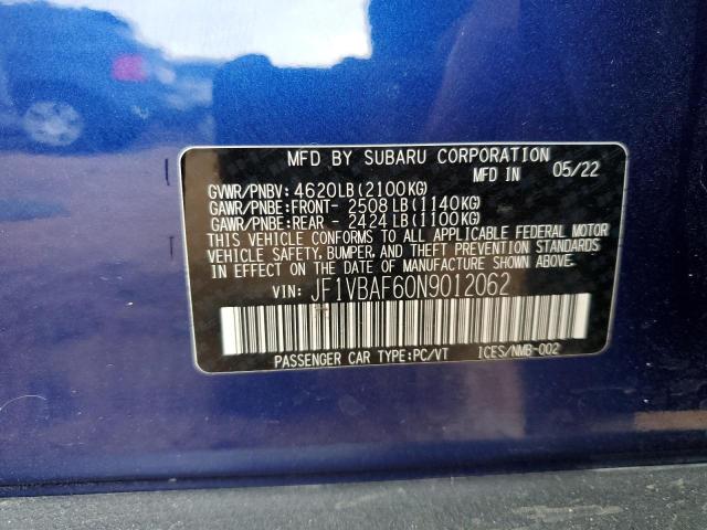 Photo 11 VIN: JF1VBAF60N9012062 - SUBARU WRX 