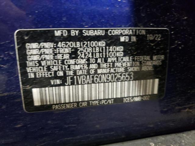 Photo 11 VIN: JF1VBAF60N9025653 - SUBARU WRX 