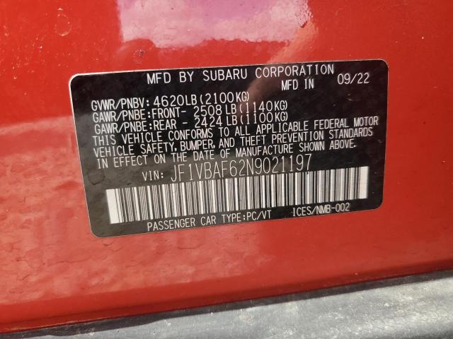 Photo 12 VIN: JF1VBAF62N9021197 - SUBARU WRX 