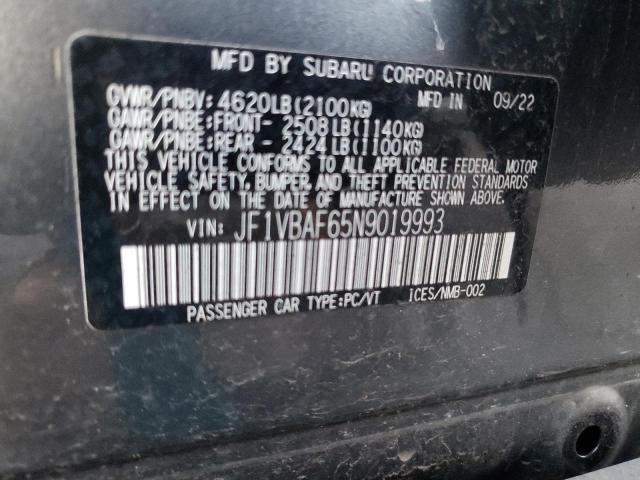 Photo 12 VIN: JF1VBAF65N9019993 - SUBARU WRX 