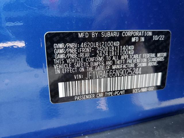 Photo 12 VIN: JF1VBAF65N9025244 - SUBARU WRX 