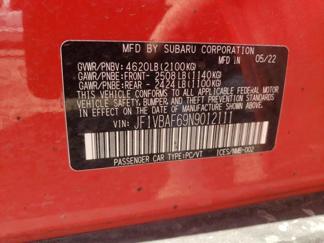 Photo 11 VIN: JF1VBAF69N9012111 - SUBARU WRX 