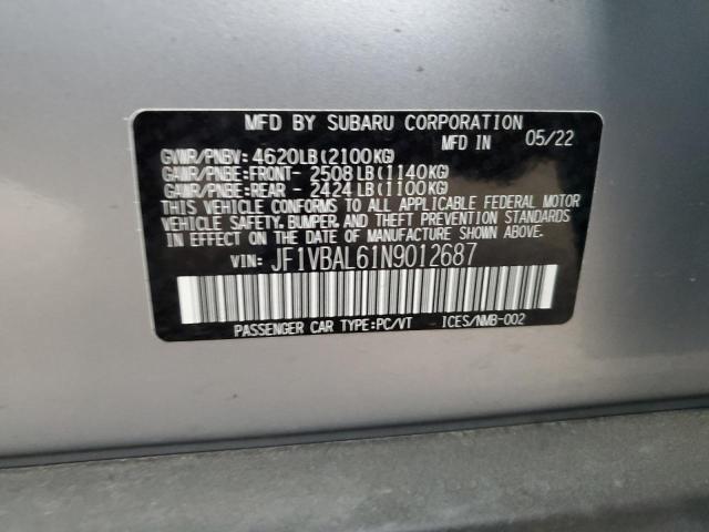 Photo 11 VIN: JF1VBAL61N9012687 - SUBARU WRX LIMITE 