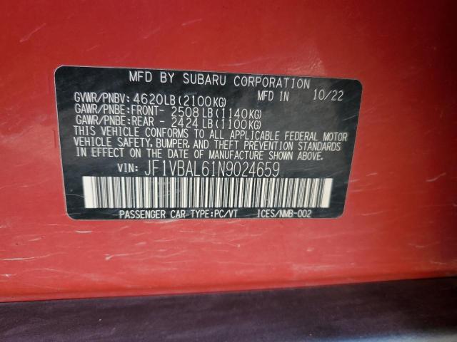 Photo 12 VIN: JF1VBAL61N9024659 - SUBARU WRX 