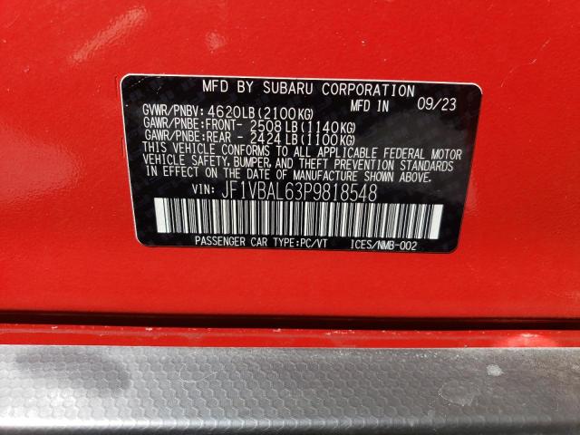 Photo 11 VIN: JF1VBAL63P9818548 - SUBARU WRX 