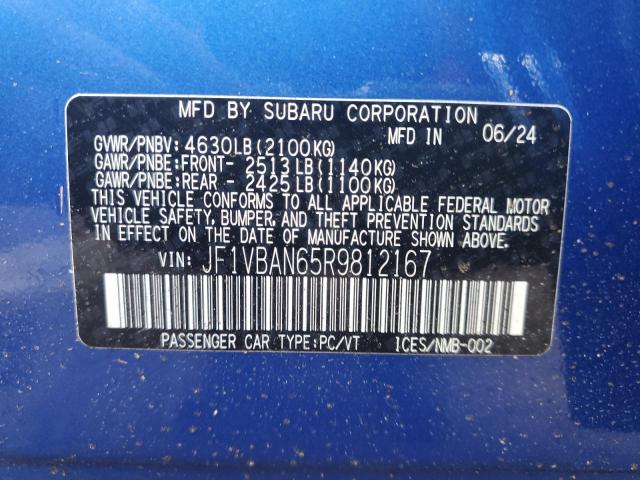 Photo 11 VIN: JF1VBAN65R9812167 - SUBARU WRX LIMITE 