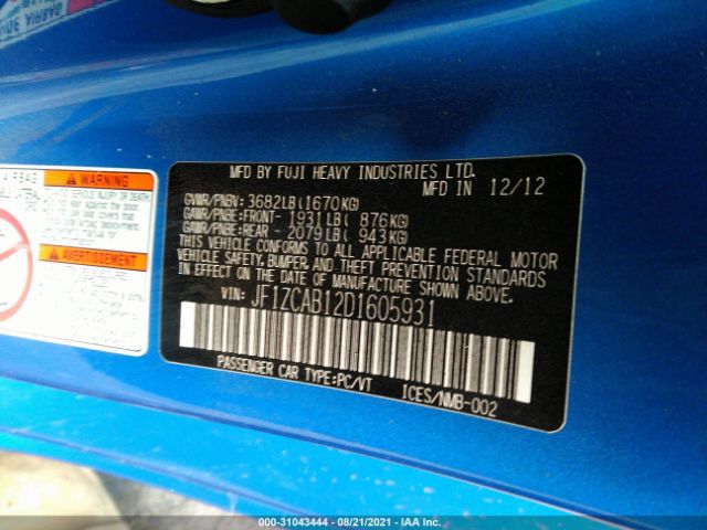 Photo 8 VIN: JF1ZCAB12D1605931 - SUBARU BRZ 